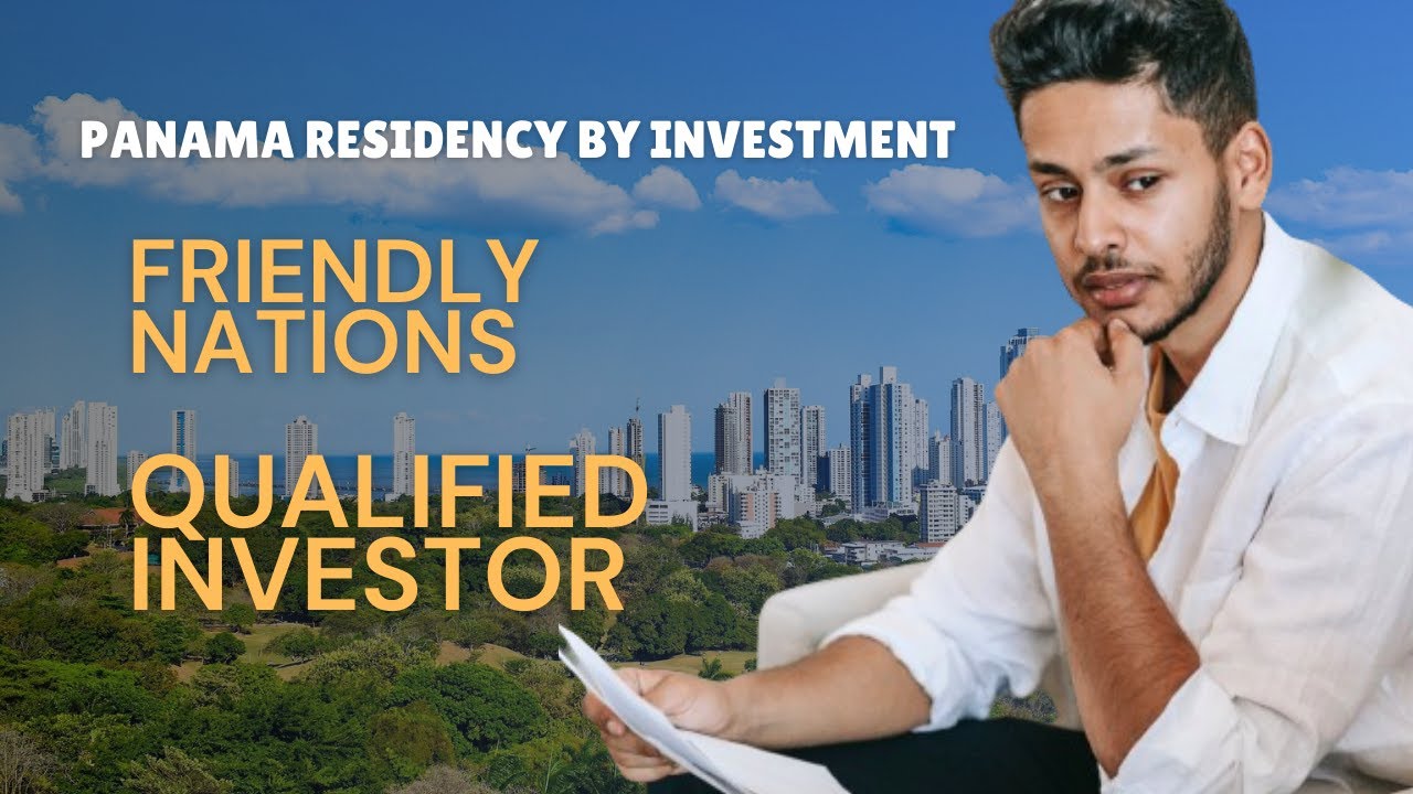 Man reviewing investment documents with city skyline in background, related to Panama residency by investment.