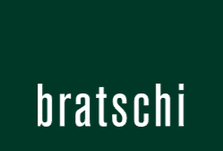 Bratschi law firm logo in bold white text on a dark green background.