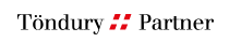 Logo of Tündüry Partner law firm featuring stylized text and a graphic design element.