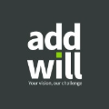 Logo design featuring the text "add will" with a green accent, possibly representing a law firm or legal service.