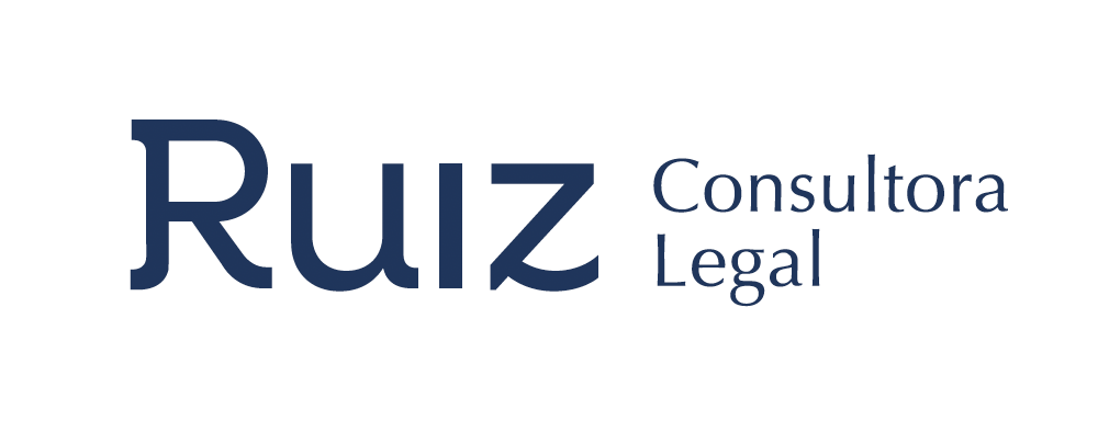 Legal consultancy logo for "Ruiz Consultora Legal" featuring blue text on a white background.