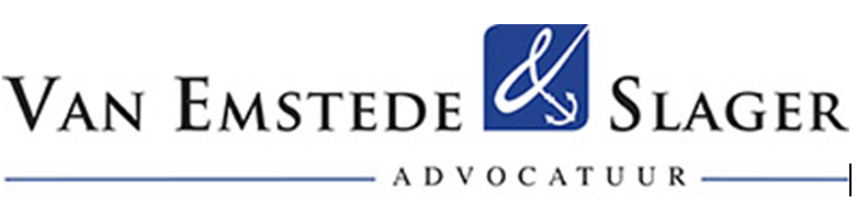 Law firm logo with the name "Van Emstede & Slager" and the word "advocatuur" beneath in a professional design.