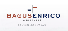 Law firm logo featuring "Bagus Enrico & Partners" and the phrase "Counsellors at Law" in a modern design.