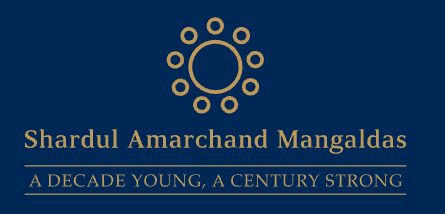 Law firm logo with the name "Shardul Amarchand Mangaldas" and a circular design element.