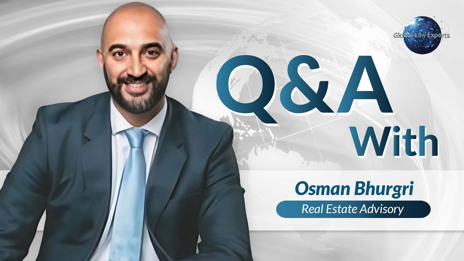 Attorney Osman Bhurgri smiling in a professional setting, featured in a Q&A about real estate advisory.