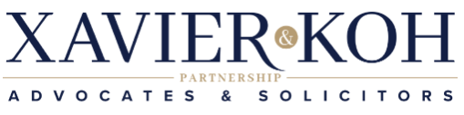 Xavier & Koh logo featuring the firm name and designation as advocates and solicitors.