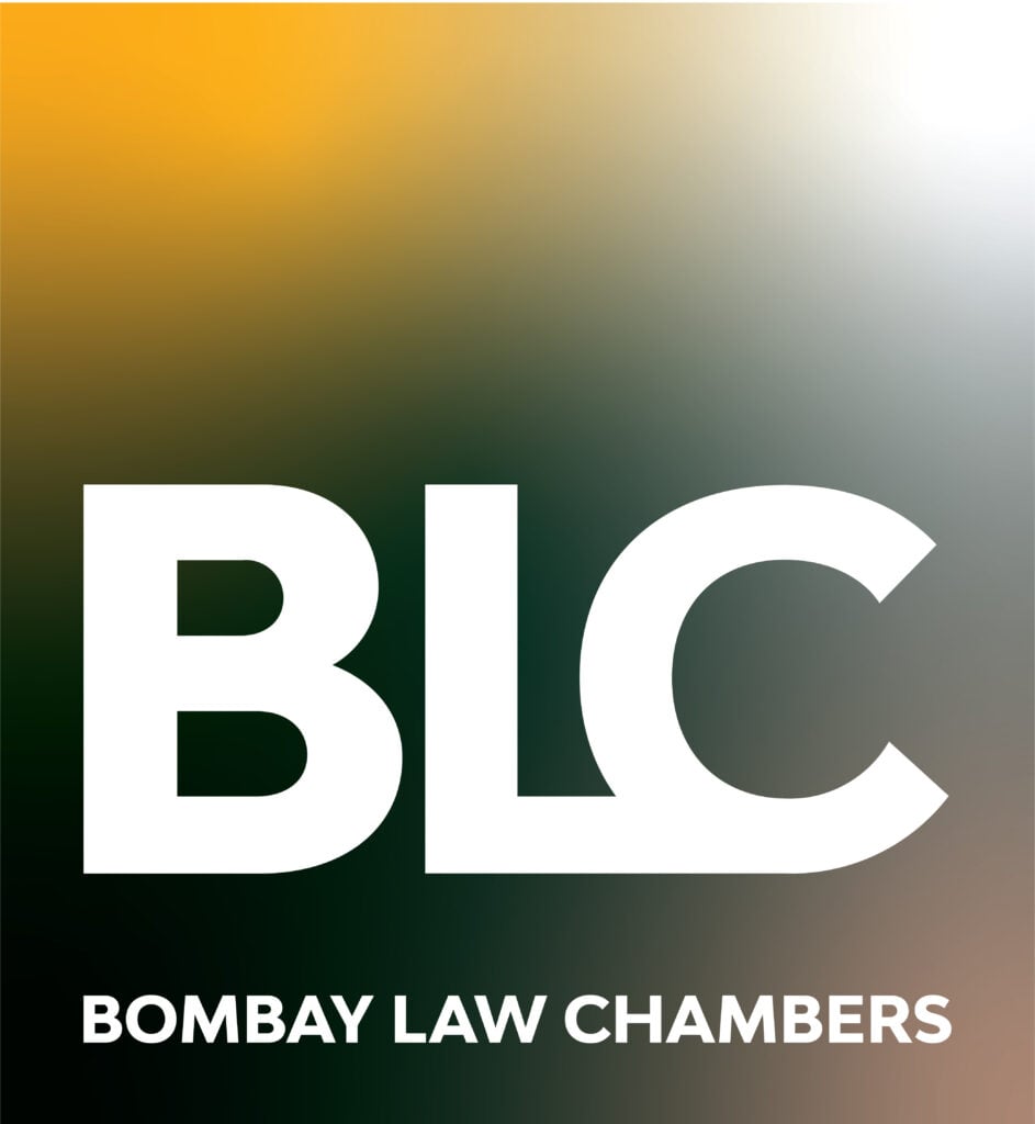 Bombay Law Chambers logo with initials BLC prominently displayed in white against a gradient background.