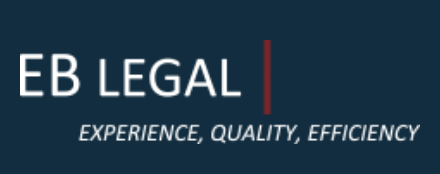 Law firm logo with text emphasizing experience, quality, and efficiency in legal services.