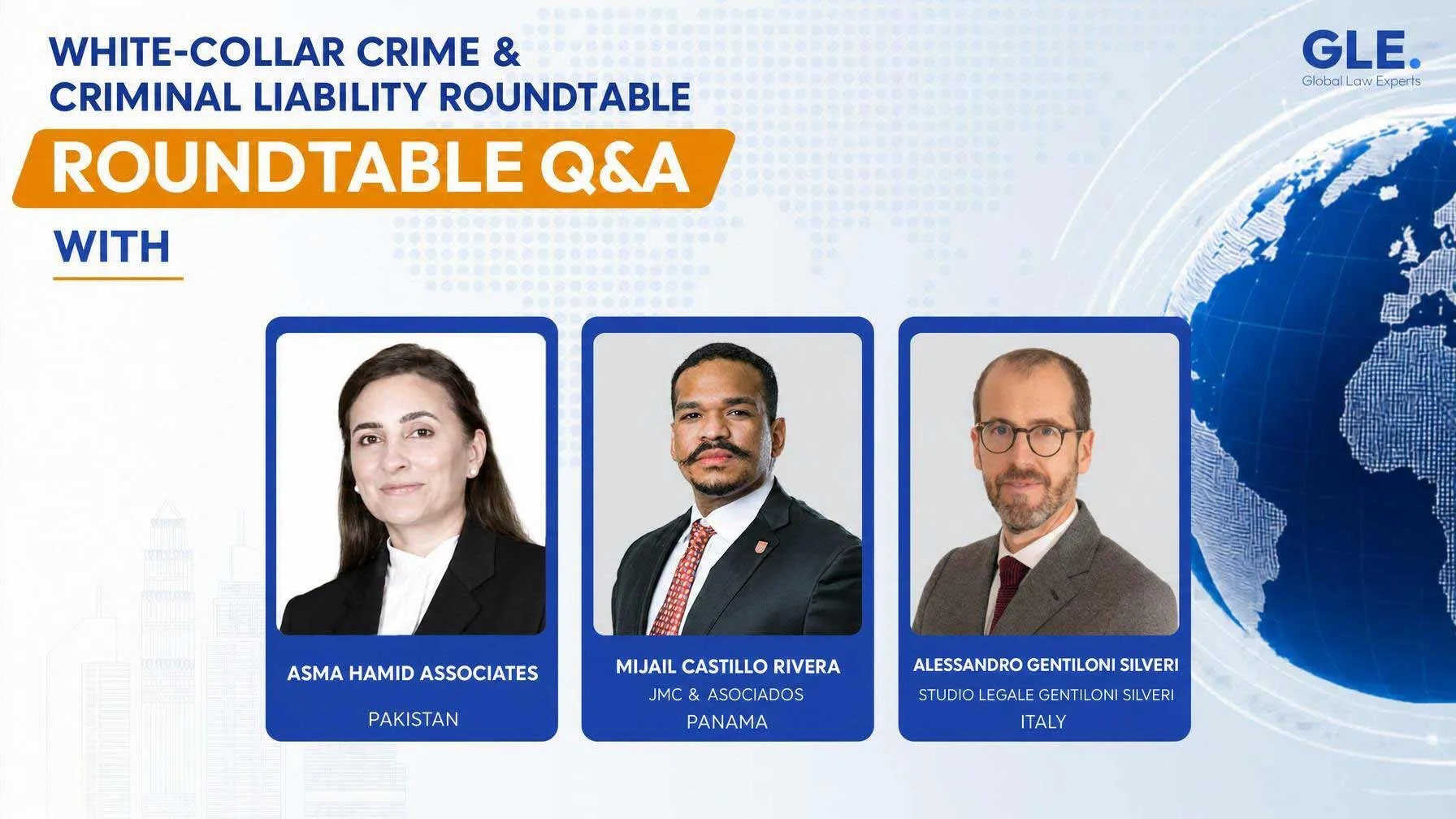 Legal professionals participating in a roundtable discussion on white-collar crime and criminal liability.