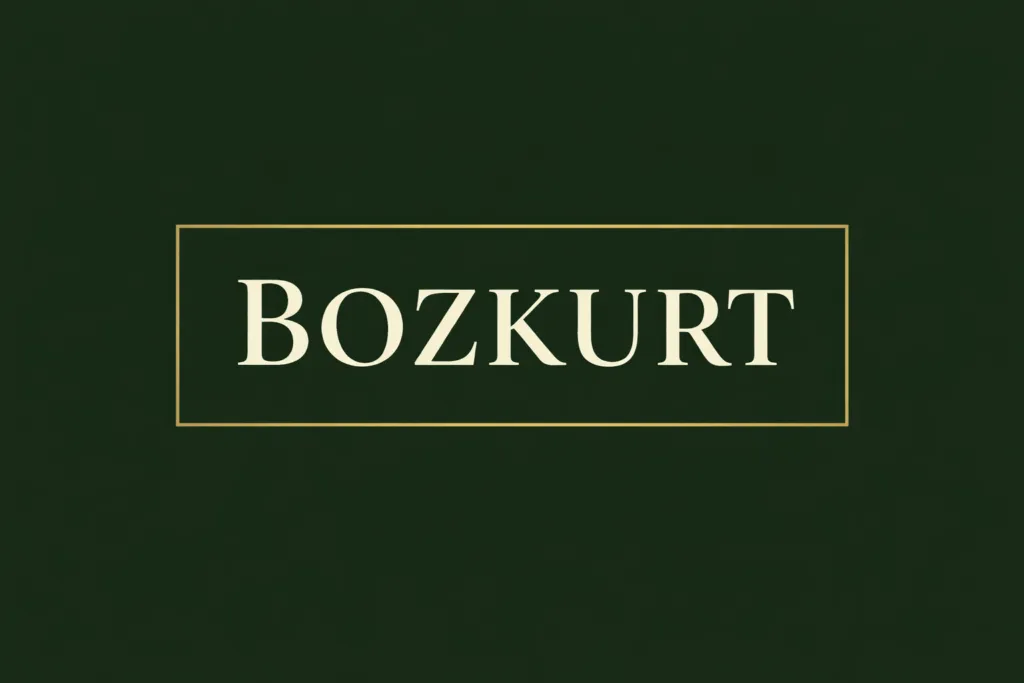 Text element displaying the word "BOZKURT" within a rectangular border on a dark green background.