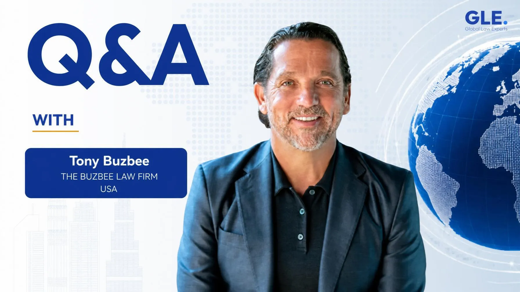 Attorney Tony Buzbee smiling in a professional setting, representing The Buzbee Law Firm, USA.